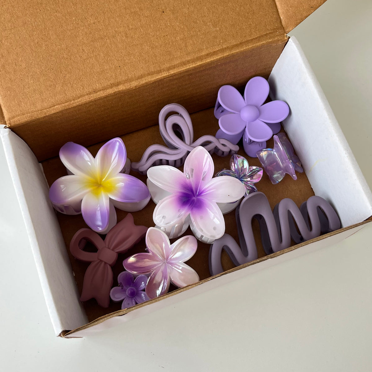 Lilac Love – Hair Claw Combo (Set of 10 Pastel Clips)
